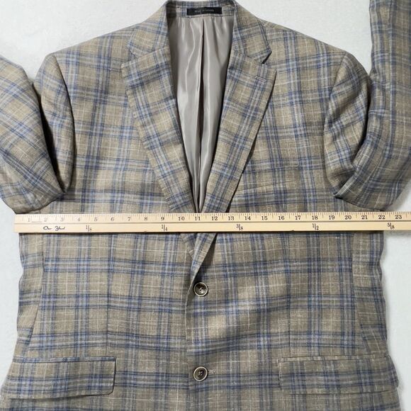 TailoRed Loro Piana Blazer Mens Sz 44R Plaid 2 Button Silk Wool Linen Blend - Picture 13 of 16